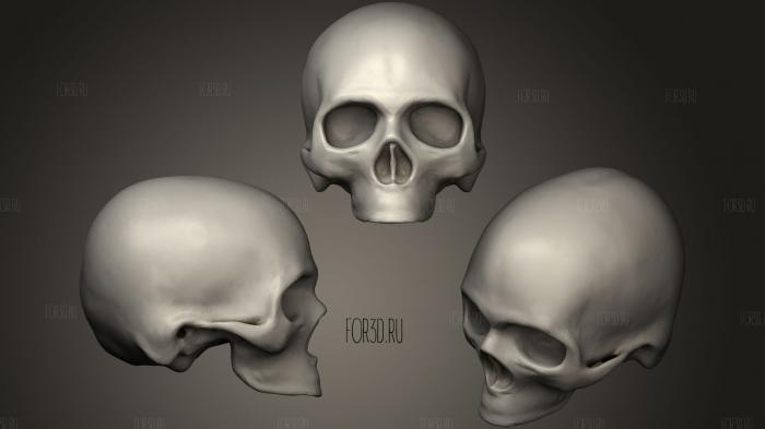 Metal Skull stl model for CNC